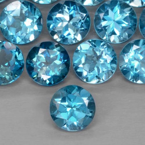 0.94 ct Blue Topaz Gemstone, Topaz Gem in Round Facet Shape for Sale.