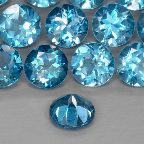 Topaz Gemstone in 6 mm (calibrated) Size for Sale, Topaz Stone in London Blue Color