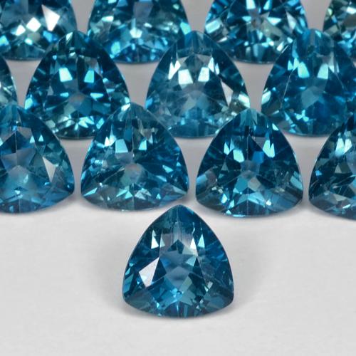 0.96 ct Blue Topaz Gemstone, Topaz Gem in Trillion Facet Shape for Sale.
