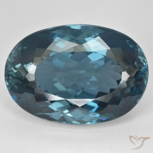26,1 x 18,2mm topazio blu taglio ovale dal Brasile, peso di 48,51 ct, pietra preziosa naturale Irradiati in purezza VVS, 1 pezzo Topazio Ovale sfaccettato - Colore: Blu London, durezza Mohs di 8 adatto per gioielli da indossare ogni giorno , Venerdì Gemma Friday, Photo A