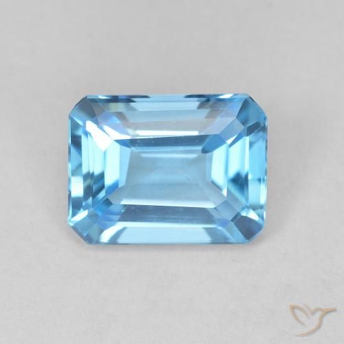 1.84ct Natural Sky Blue Topaz, Emerald Cut, VVS