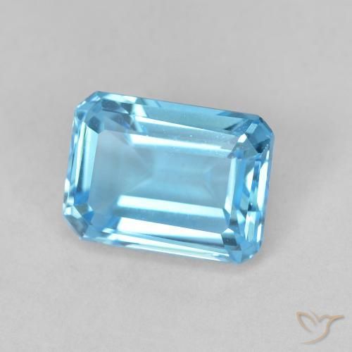 2.06ct Natural Swiss Blue Topaz, Emerald Cut, VVS