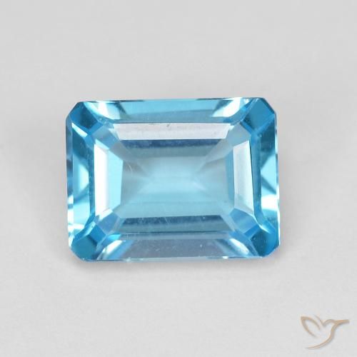 1.95ct Natural Swiss Blue Topaz, Emerald Cut, VVS