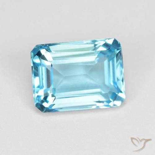 2.06 ct Blue Topaz Stone, Natural Topaz in Octagon Step Cut Shape for Sale