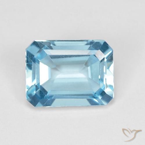 1.96ct Natural Swiss Blue Topaz, Emerald Cut, VVS