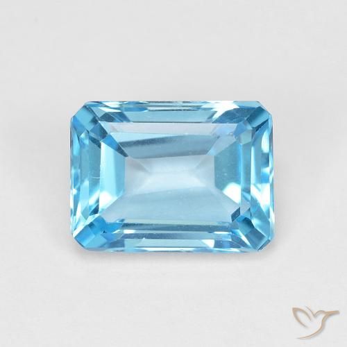 1.91ct Natural Swiss Blue Topaz, Emerald Cut, VVS