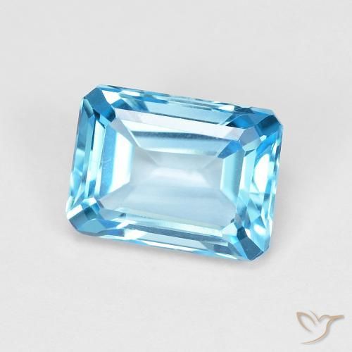 1.91 ct Blue Topaz Stone, Natural Topaz in Octagon Step Cut Shape for Sale