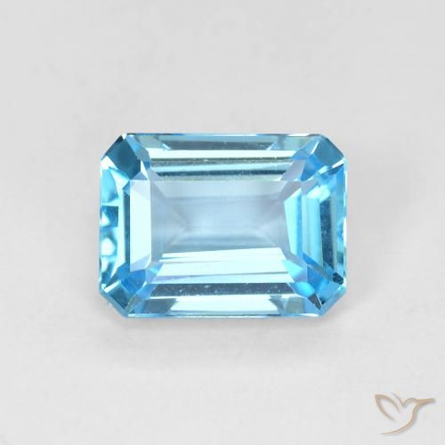 1.99ct Natural Swiss Blue Topaz, Emerald Cut, VVS