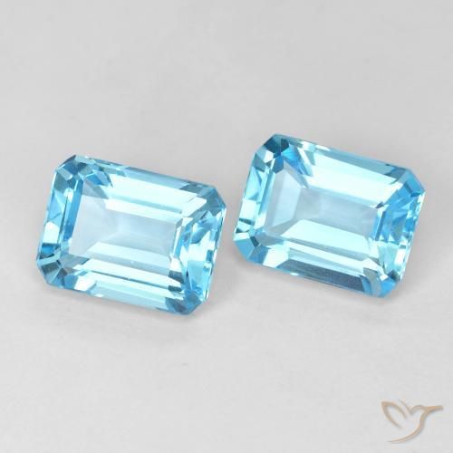 4.03 ctw Blue Topaz Stones, Natural Topaz in Octagon Step Cut Shape for Sale