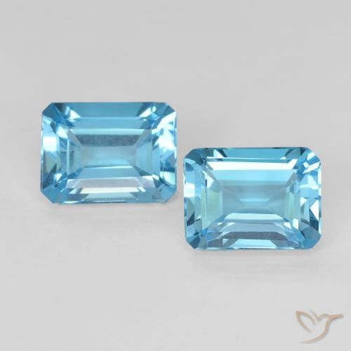 3.75ctw Natural Swiss Blue Topaz, Emerald Cut, VVS