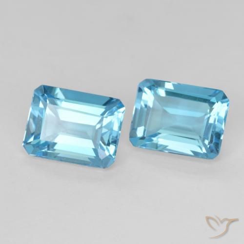 3.75 ctw Blue Topaz Stones, Natural Topaz in Octagon Step Cut Shape for Sale