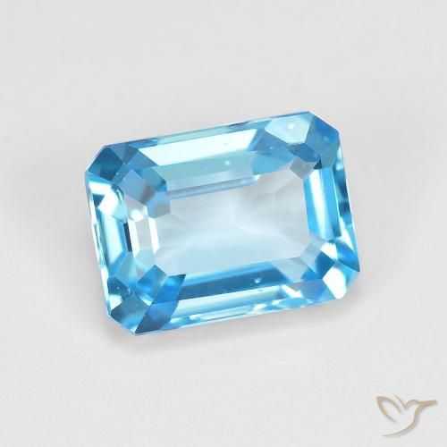 2.07ct Natural Swiss Blue Topaz, Emerald Cut, VVS