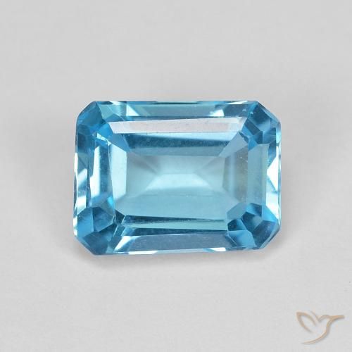 1.90ct Natural Swiss Blue Topaz, Emerald Cut, VVS