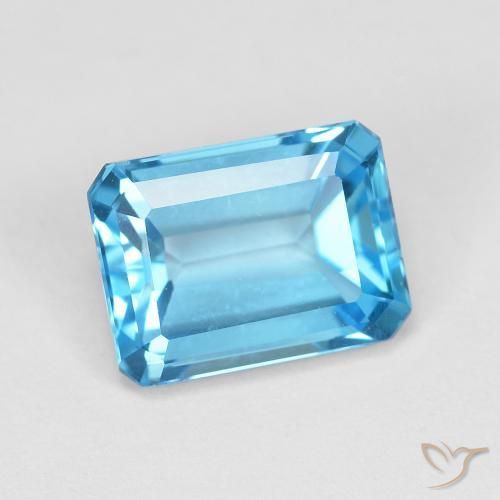 2.16ct Natural Swiss Blue Topaz, Emerald Cut, VVS