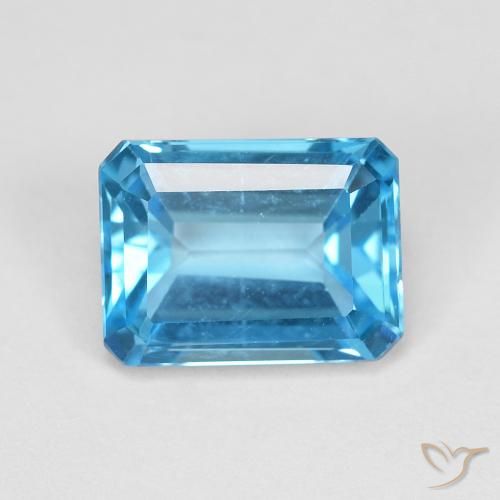 2.16 ct Blue Topaz Stone, Natural Topaz in Octagon Step Cut Shape for Sale