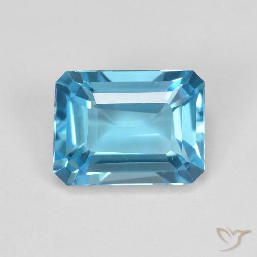 2.06ct Natural Swiss Blue Topaz, Emerald Cut, VVS