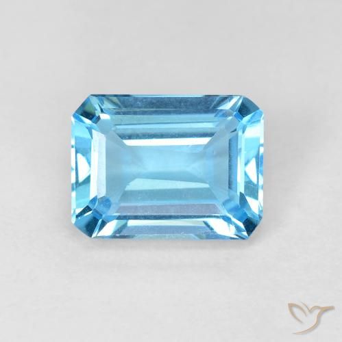 1.90ct Natural Swiss Blue Topaz, Emerald Cut, VVS