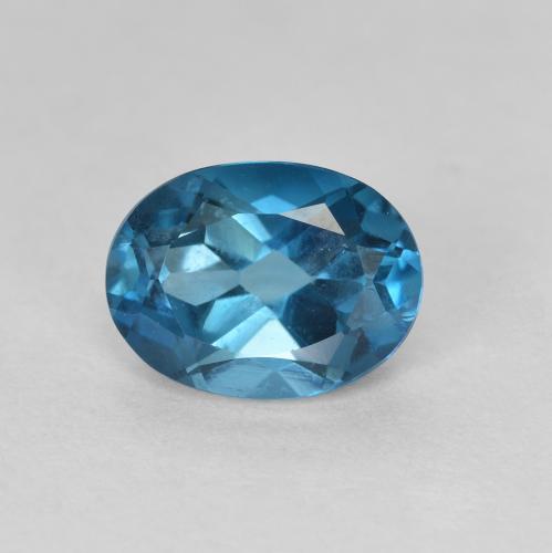 Topazio 8,1 x 6mm blu Ovale sfaccettato dal Brasile, peso di 1,63 ct, gemma naturale Irradiati in purezza VVS, 1 pezzo Topazio - Colore: Blu London, durezza Mohs di 8 adatto per gioielli da indossare ogni giorno, Pietra zodiacale Sagittario, Photo A