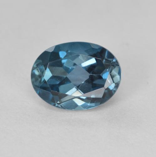 Topaze Bleu Ovale 8,2 x 6,1mm du Brésil, poids de 1,84 ct, pierre gemme naturelle Irradié de pureté vvs, 1 pièce de topaze oval facet, couleur : Bleu Londres, dureté de Mohs de 8 convient aux bijoux de tous les jours, pierre de sagesse, Année de la pierre précieuse du cheval, Photo A