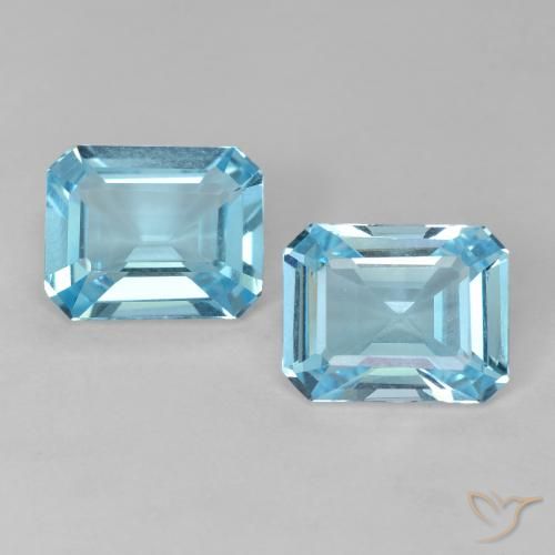4.26ctw Natural Swiss Blue Topaz, Emerald Cut, VS
