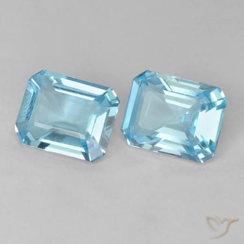 4.26 ctw Blue Topaz Stones, Natural Topaz in Octagon Step Cut Shape for Sale
