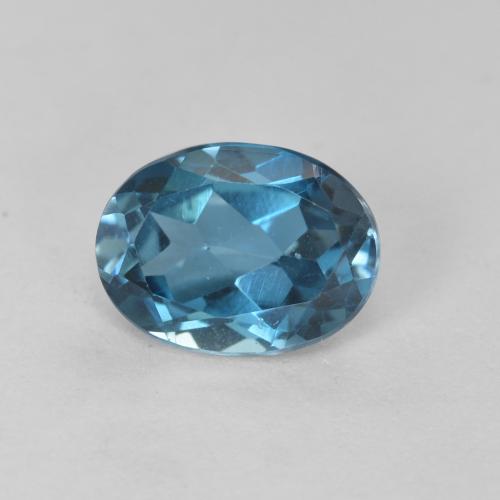 Topacio Azul Londres Ovalada de 1.58 ct de Brasil, dimensión 8 x 6mm, piedra preciosa natural Irradiado, claridad vvs-vs, Topacio Forma ovalada de 1 pieza, dureza de Mohs de 8 Adecuado para joyas de uso diario , Piedra del zodiaco Sagitario, Photo A