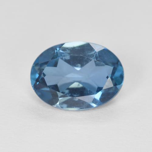 Topaze Bleu oval facet 1,32 ct du Brésil, dimension 8 x 5,9mm, pierre gemme naturelle Irradié, pureté vvs, 1 pièce Topaze de couleur Bleu Londres, dureté Mohs de 8 convient aux bijoux de tous les jours, pierre de sagesse, Pierre dorée, Photo A