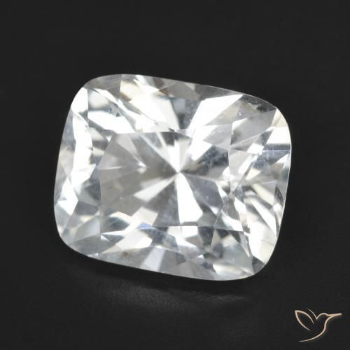 6.43 ct White Topaz Stone, Natural Topaz in Cushion-Cut Shape for Sale