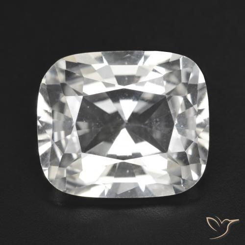 9.38ct Cushion-cut White Topaz from Brazil, Dimension 14.1 x 12.1mm, Natural untreated Gemstone, VVS-VS Clarity, 1 piece Topaz in White Color, Mohs Hardness of 8 suitable for daily wear jewelry, Traditional August Birthstone, Photo A