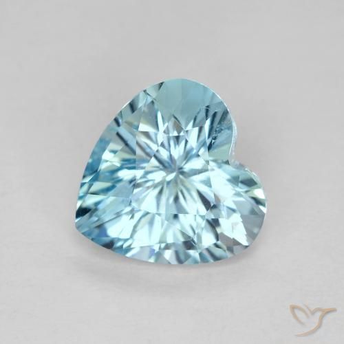 2.87 ct Blue Topaz Stone, Natural Topaz in Heart Facet Shape for Sale
