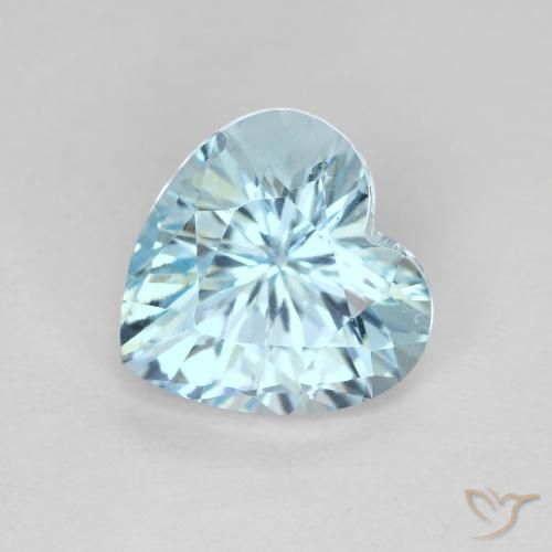 3.03 ct Blue Topaz Stone, Natural Topaz in Heart Facet Shape for Sale