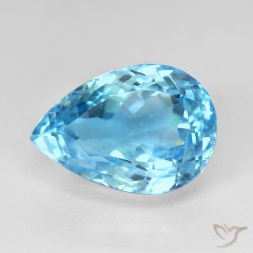 16.12ct Natural Swiss Blue Topaz, Pear Shape, VVS