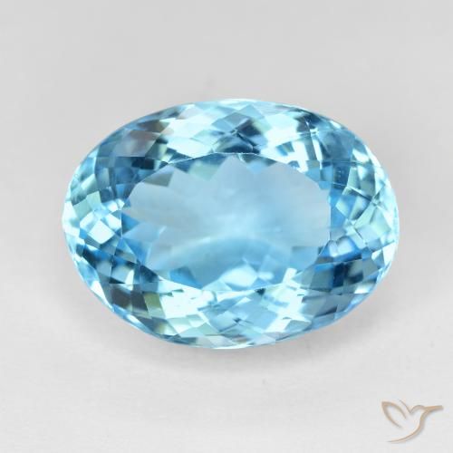 15.84ct Natural Swiss Blue Topaz, Oval, VVS
