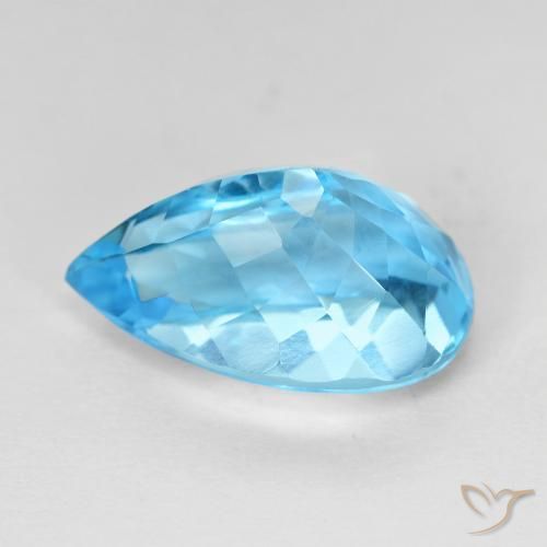 Topaz Gemstone in 15.9 x 9.9 mm Size for Sale, Topaz Stone in Swiss Blue Color