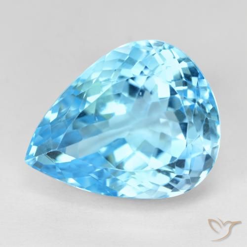 20.97ct Natural Swiss Blue Topaz, Pear Shape, VVS