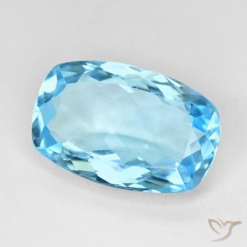 10.74 ct Blue Topaz Stone, Natural Topaz in Cushion-Cut Shape for Sale