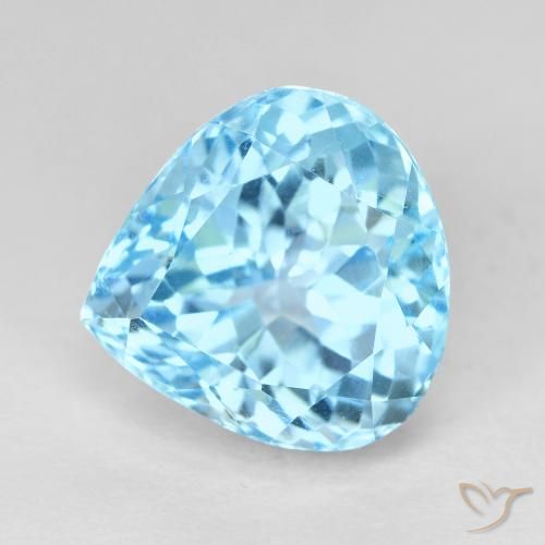 11.29ct Natural Swiss Blue Topaz, Pear Shape, VVS-VS