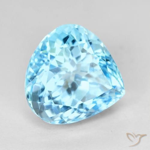 11.29 ct Blue Topaz Stone, Natural Topaz in Pear Facet Shape for Sale