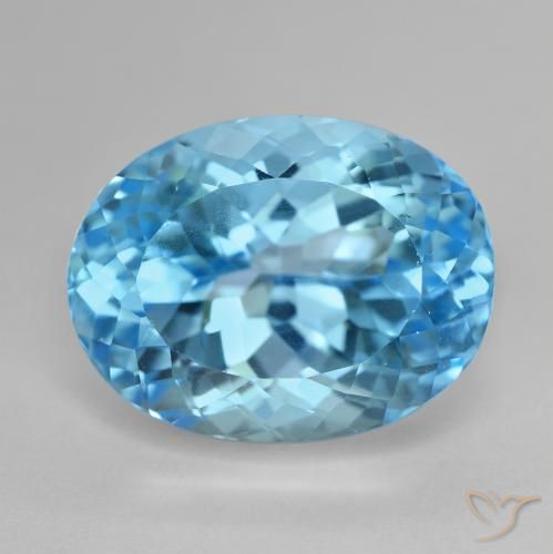 21.41ct Natural Swiss Blue Topaz, Oval, VVS-VS