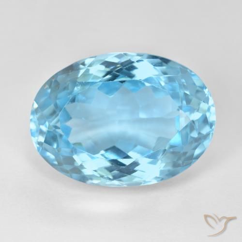 15.38ct Natural Swiss Blue Topaz, Oval, VS