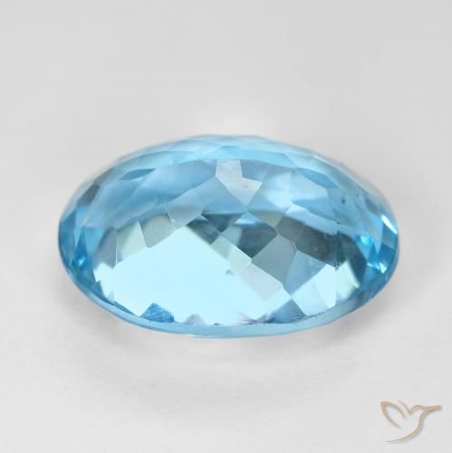 Topaz Gemstone in 17.2 x 12.5 mm Size for Sale, Topaz Stone in Swiss Blue Color