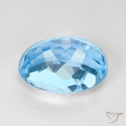 Topaz Gemstone in 15 x 11.3 mm Size for Sale, Topaz Stone in Swiss Blue Color