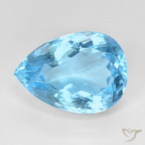15.36ct Natural Swiss Blue Topaz, Pear Shape, VS