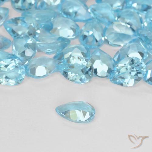 Topaz Gemstones in 6.1 x 4.2 mm Size for Sale, Topaz Stones in Swiss Blue Color