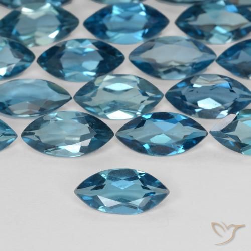 1.10ct Natural London Blue Topaz, Marquise, VS