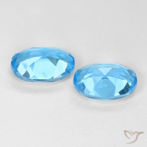 Topaz Gemstones in 8 x 6 mm (calibrated) Size for Sale, Topaz Stones in Swiss Blue Color