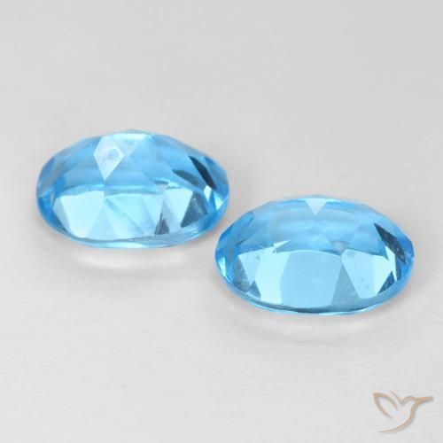 Topaz Gemstones in 8 x 6 mm (calibrated) Size for Sale, Topaz Stones in Swiss Blue Color