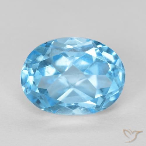 1.72ct Natural Swiss Blue Topaz, Oval, VVS-VS