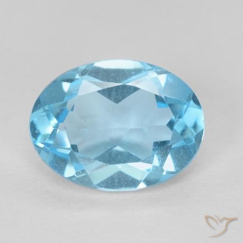 1.42ct Natural Swiss Blue Topaz, Oval, VVS-VS
