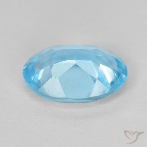 Topaz Gemstone in 8 x 6 mm (calibrated) Size for Sale, Topaz Stone in Swiss Blue Color